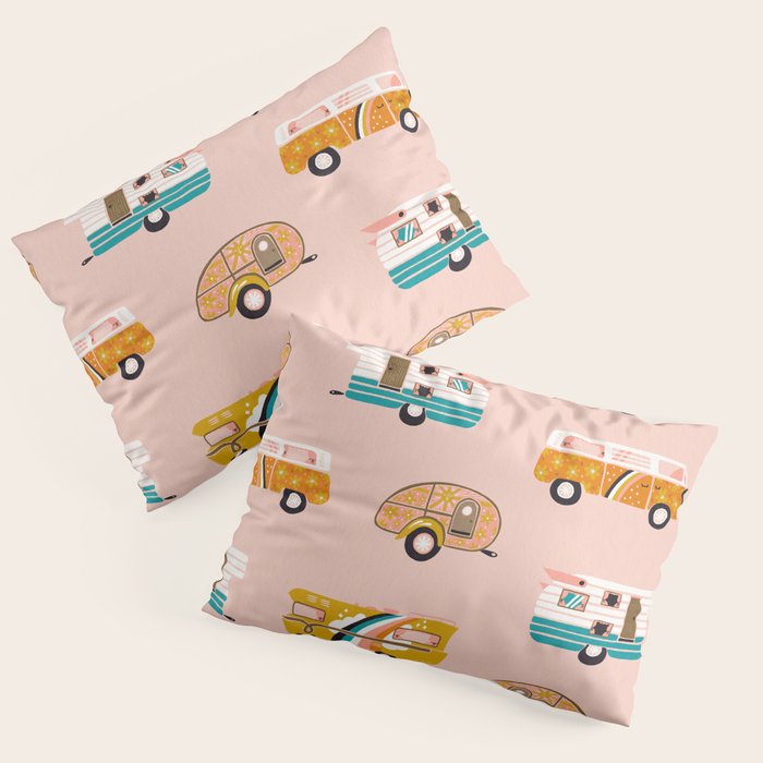 Retro Road Trip - Pink Palette Pillow Sham Gallery Image 3