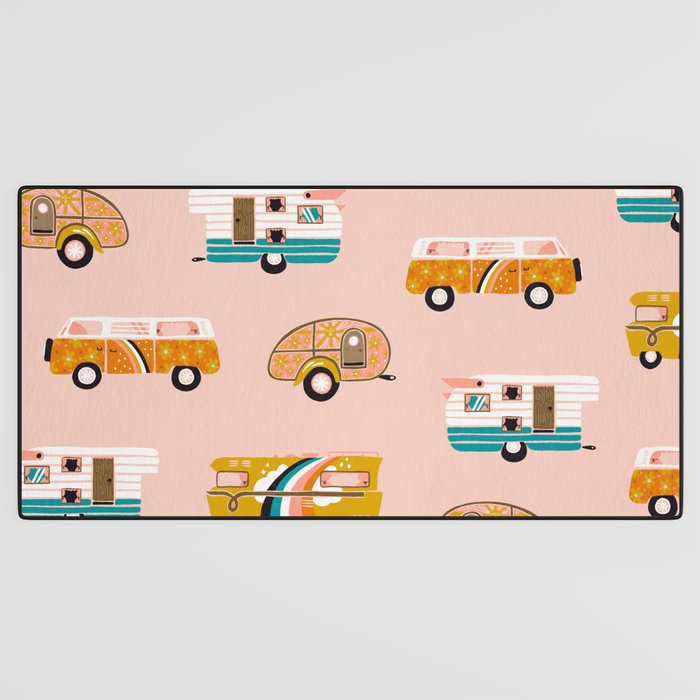 Retro Road Trip - Pink Palette Desk Mat Gallery Image 3