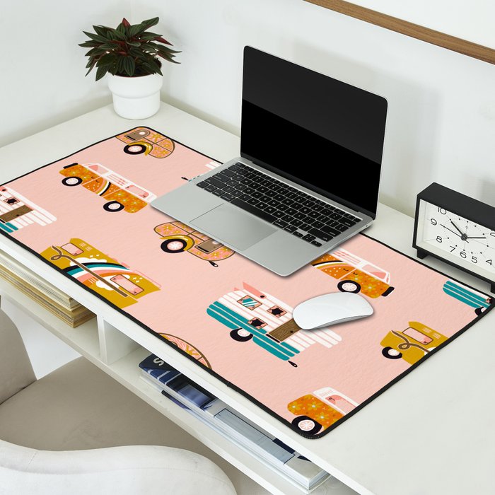 Retro Road Trip - Pink Palette Desk Mat Gallery Image 2