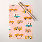 Retro Road Trip - Pink Palette Wrapping Paper Gallery Image 1