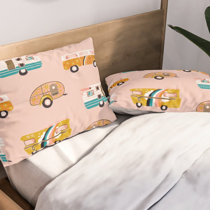 Retro Road Trip - Pink Palette Pillow Sham Gallery Image 2