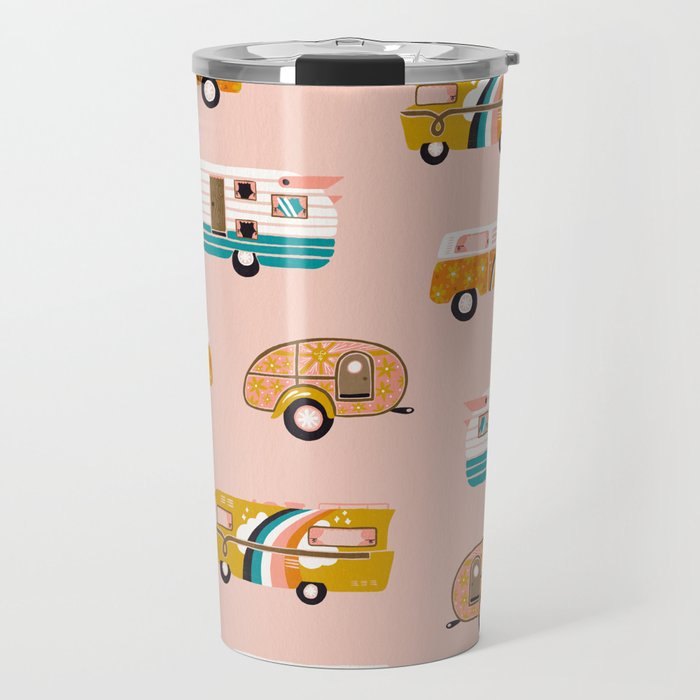 Retro Road Trip - Pink Palette Travel Mug Gallery Image 1