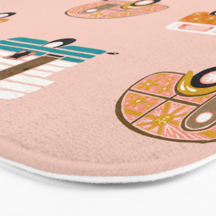 Retro Road Trip - Pink Palette Bath Mat Gallery Image 3