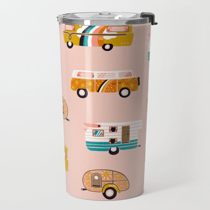 Retro Road Trip - Pink Palette Travel Mug Gallery Image 2