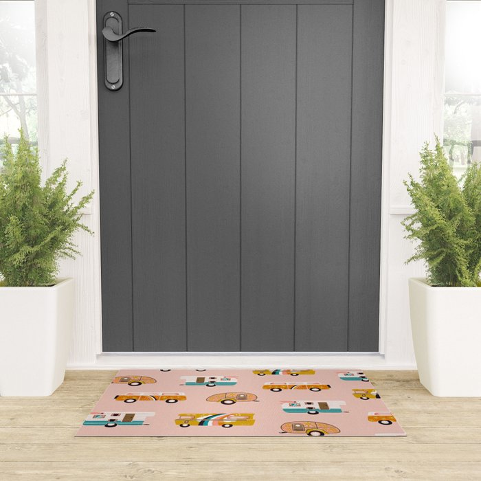 Retro Road Trip - Pink Palette Welcome Mat Gallery Image 3