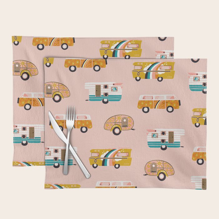Retro Road Trip - Pink Palette Placemat Gallery Image 1