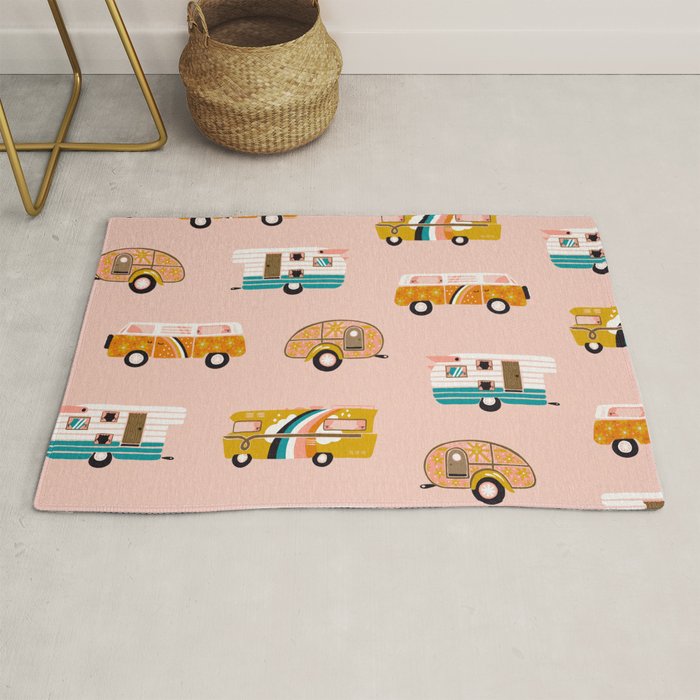Retro Road Trip - Pink Palette Rug Gallery Image 1
