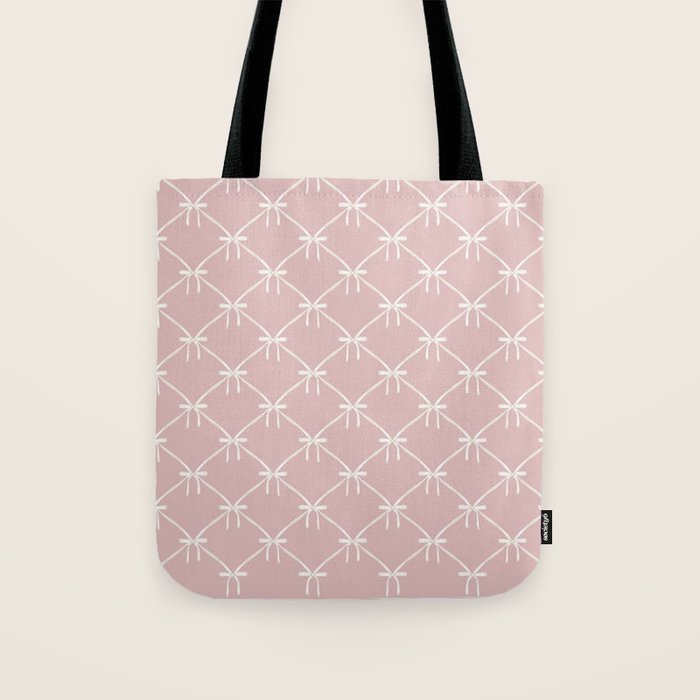 Bows & Ribbons Pattern LVII Pastel Pink Tote Bag Gallery Image 1