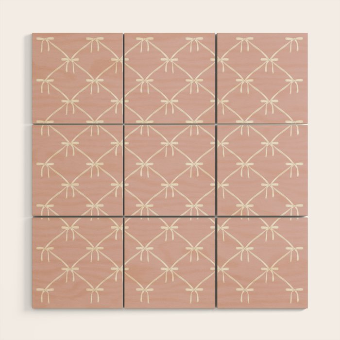 Bows & Ribbons Pattern LVII Pastel Pink Wood Wall Art Gallery Image 1