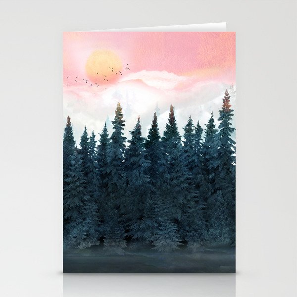 Forest Under the Sunset Stationery Card Gallery Image 2