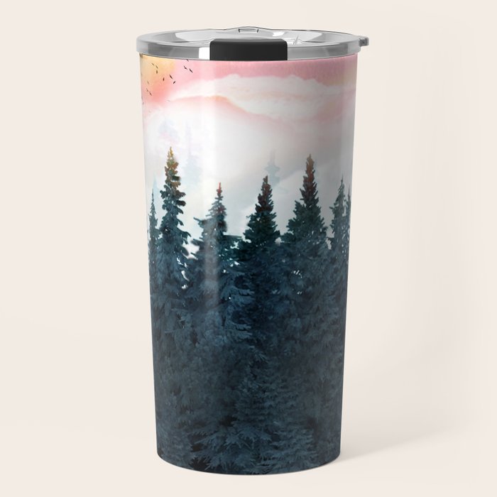 Forest Under the Sunset Travel Mug Gallery Image 1