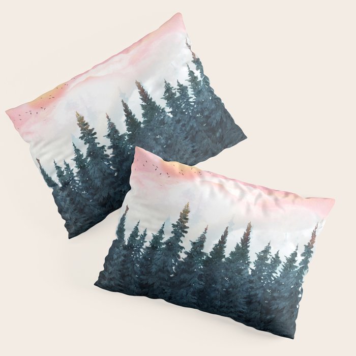Forest Under the Sunset Pillow Sham Gallery Image 1