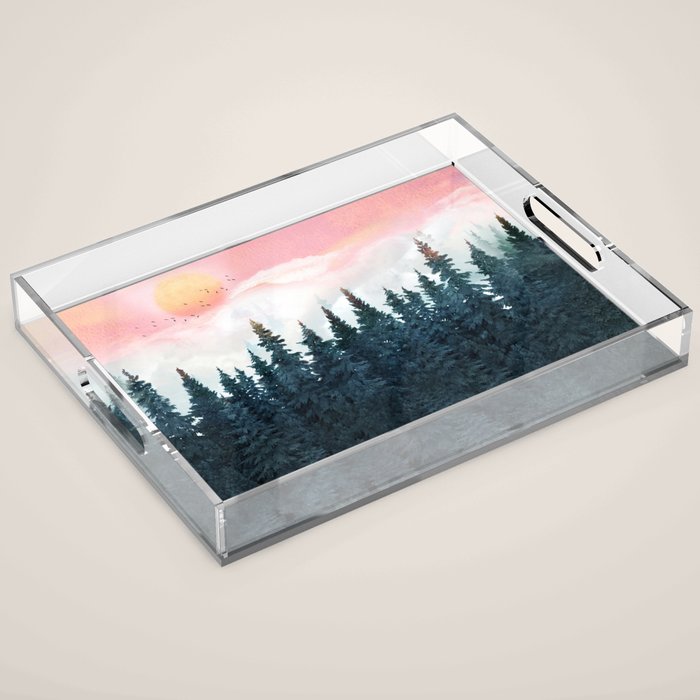 Forest Under the Sunset Acrylic Tray Gallery Image 1