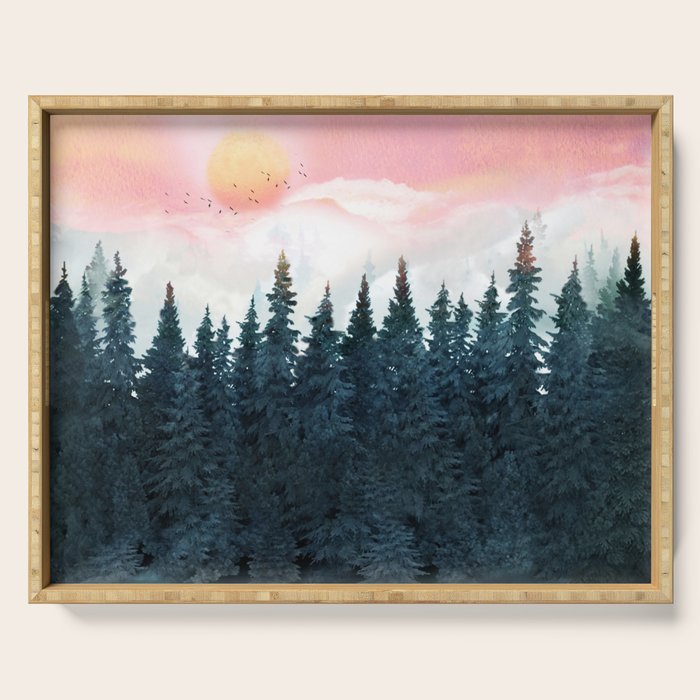Forest Under the Sunset Serving Tray Gallery Image 1