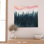 Forest Under the Sunset Wall Tapestry Gallery Image 2