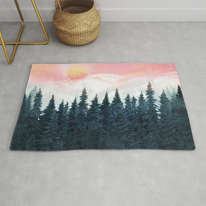 Forest Under the Sunset Rug Gallery Image 1