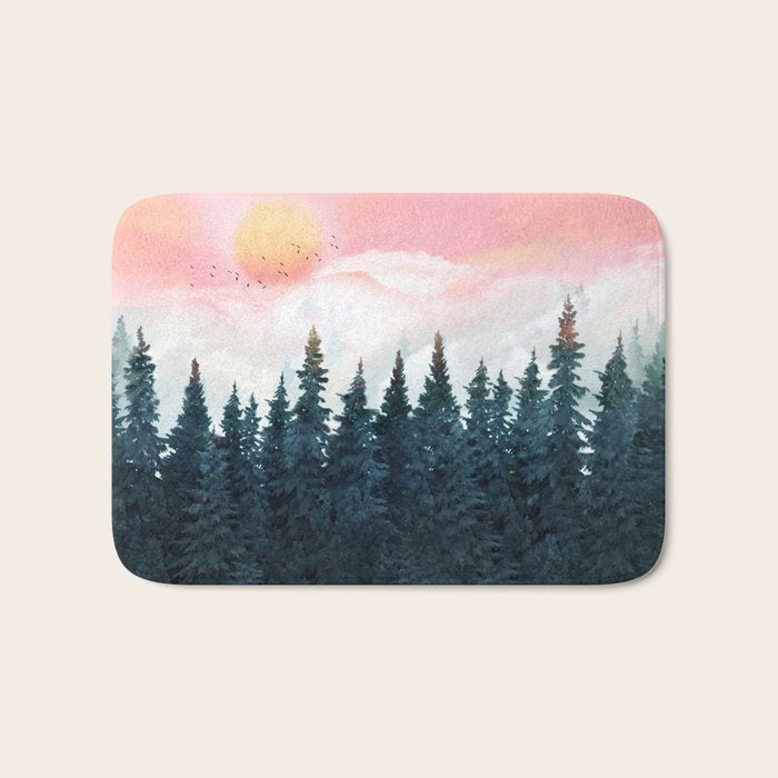 Forest Under the Sunset Bath Mat Gallery Image 1
