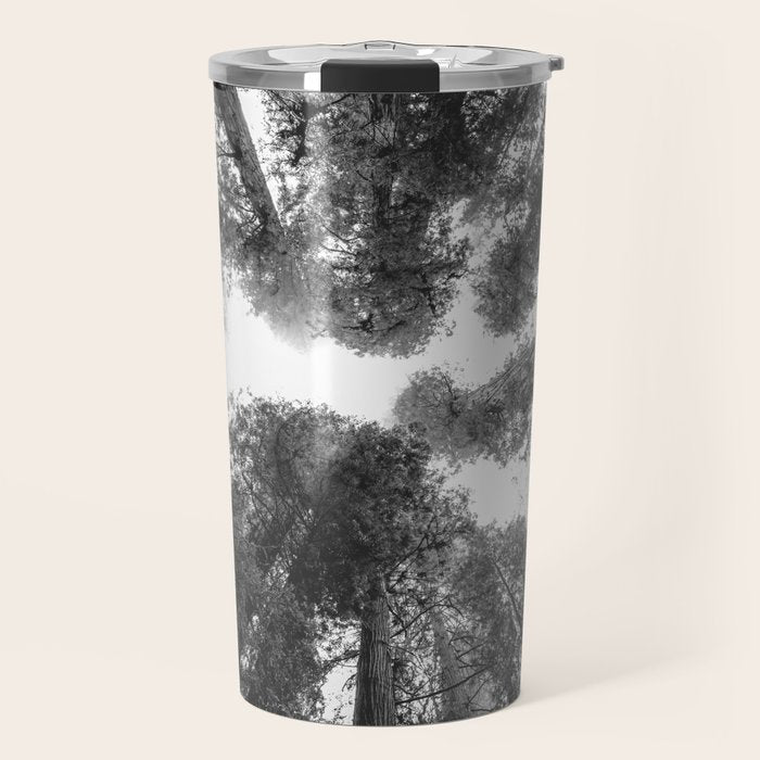 Into the Mist - Black and White Nature Photography Travel Mug Gallery Image 1