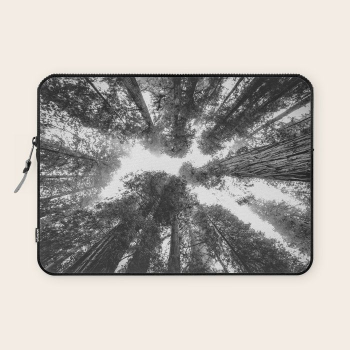Into the Mist - Black and White Nature Photography Laptop Sleeve Gallery Image 1