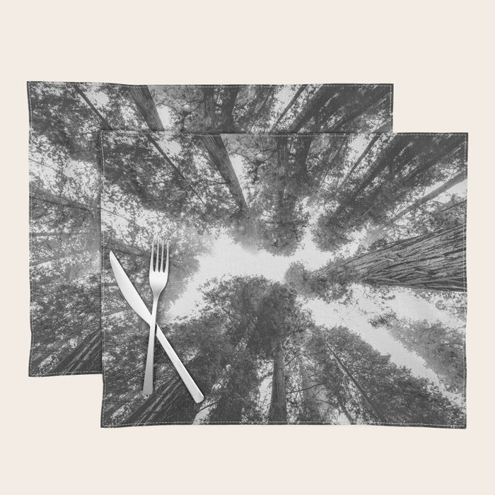 Into the Mist - Black and White Nature Photography Placemat Gallery Image 1