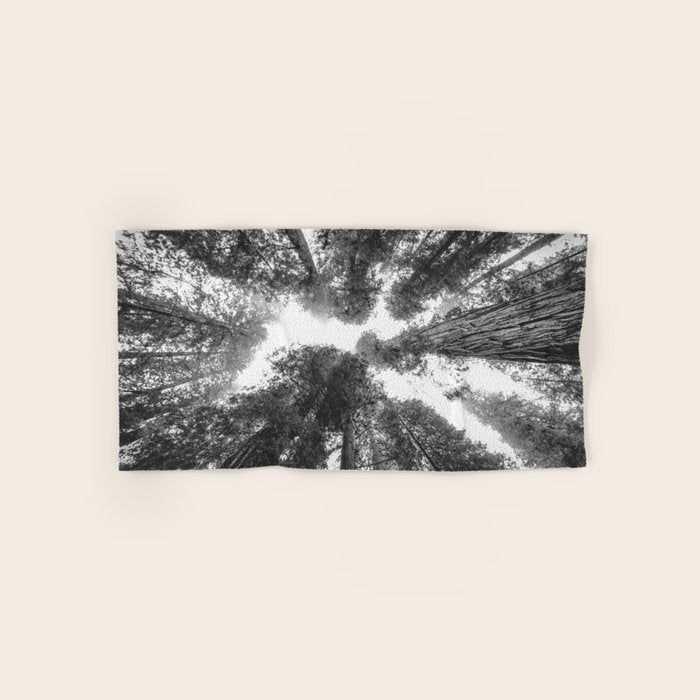Into the Mist - Black and White Nature Photography Bath Towel Gallery Image 1