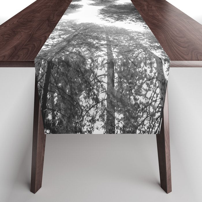Into the Mist - Black and White Nature Photography Table Runner Gallery Image 1