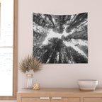 Into the Mist - Black and White Nature Photography Wall Tapestry Gallery Image 2