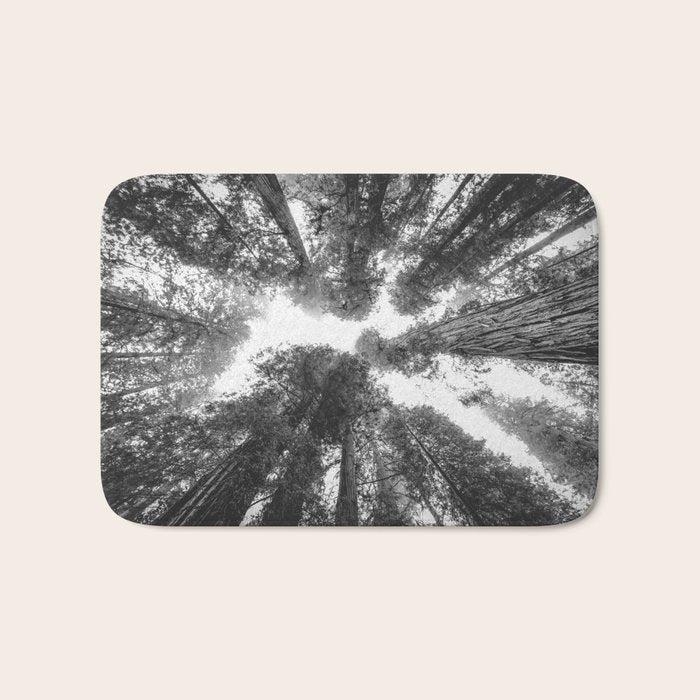 Into the Mist - Black and White Nature Photography Bath Mat Gallery Image 1