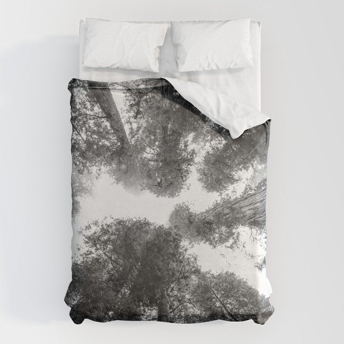 Into the Mist - Black and White Nature Photography Duvet Cover Gallery Image 6