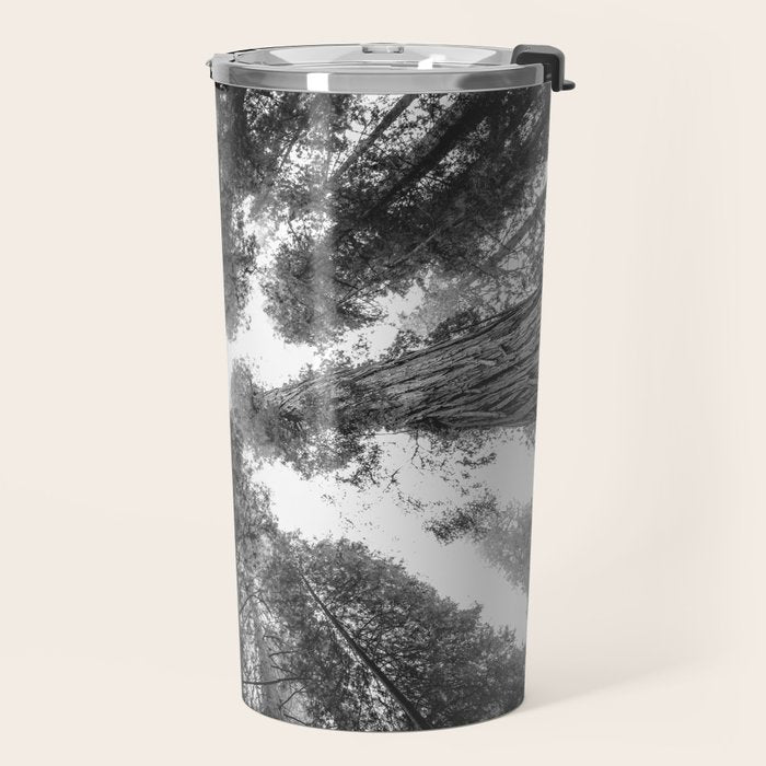 Into the Mist - Black and White Nature Photography Travel Mug Gallery Image 2