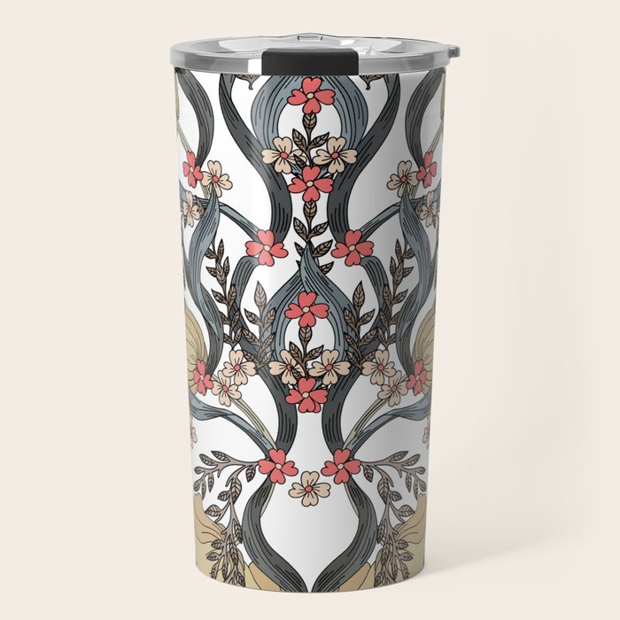William Morris Pimpernel Art Nouveau Floral Travel Mug Gallery Image 1