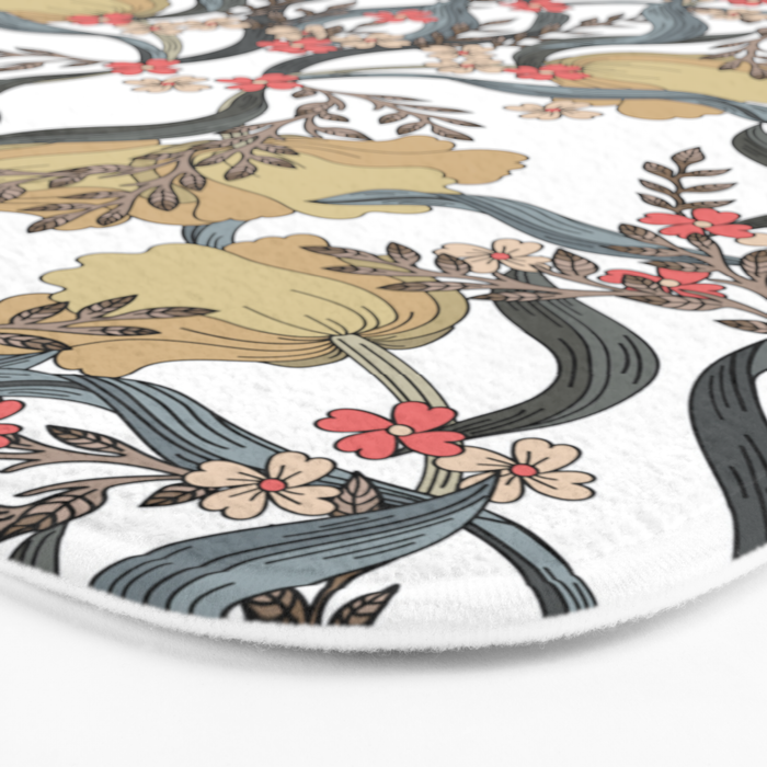 William Morris Pimpernel Art Nouveau Floral Bath Mat Gallery Image 3