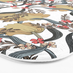 William Morris Pimpernel Art Nouveau Floral Bath Mat Gallery Image 3