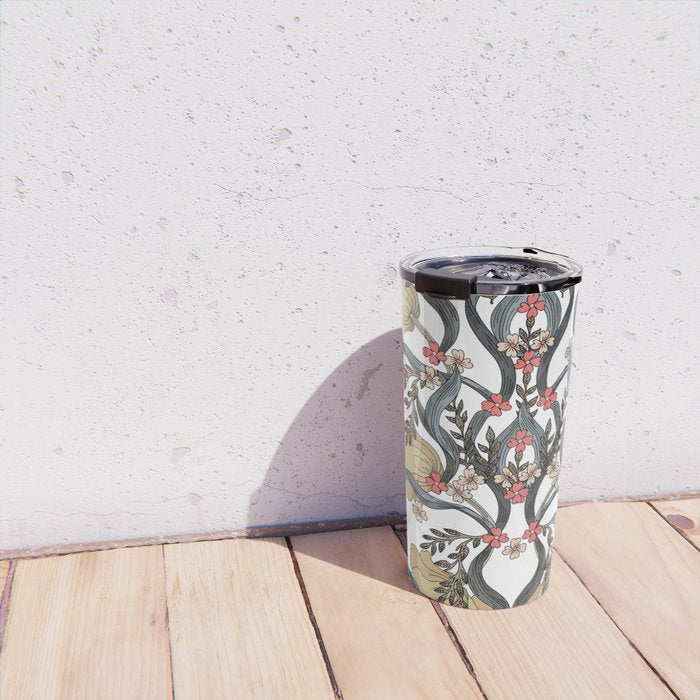 William Morris Pimpernel Art Nouveau Floral Travel Mug Gallery Image 4