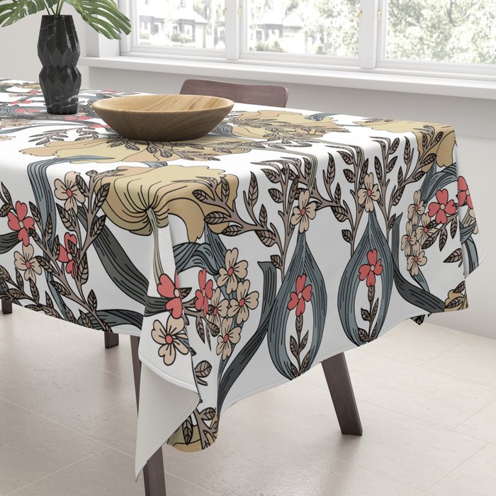 William Morris Pimpernel Art Nouveau Floral Tablecloth Gallery Image 3