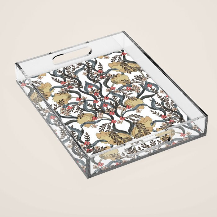 William Morris Pimpernel Art Nouveau Floral Acrylic Tray Gallery Image 1