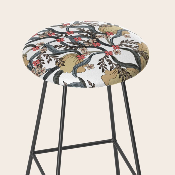 William Morris Pimpernel Art Nouveau Floral Stool Gallery Image 2