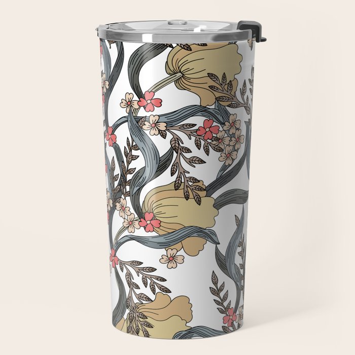 William Morris Pimpernel Art Nouveau Floral Travel Mug Gallery Image 2