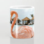 Pink Flamingo Beach Summer Photo | Aruba Tropical Island Art Print | Caribbean Travel Photography Coffee Mug Gallery Image 4
