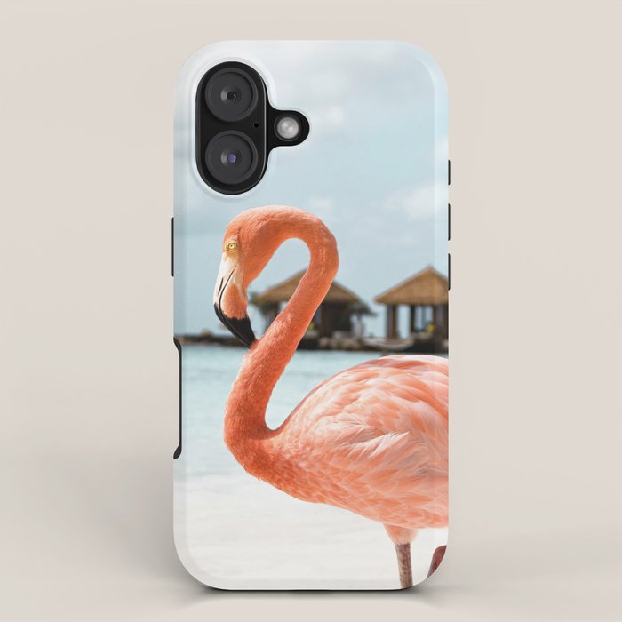 Pink Flamingo Beach Summer Photo | Aruba Tropical Island Art Print | Caribbean Travel Photography iPhone Case Gallery Image 1