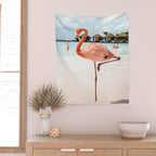 Pink Flamingo Beach Summer Photo | Aruba Tropical Island Art Print | Caribbean Travel Photography Wall Tapestry Gallery Image 2