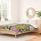 Kittens & Shrooms - Rainbow on Kelly Green Duvet Cover Gallery Image 2