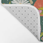 Kittens & Shrooms - Rainbow on Kelly Green Bath Mat Gallery Image 2