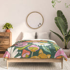 Kittens & Shrooms - Rainbow on Kelly Green Comforter Gallery Image 3