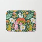 Kittens & Shrooms - Rainbow on Kelly Green Bath Mat Gallery Image 1
