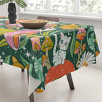 Kittens & Shrooms - Rainbow on Kelly Green Tablecloth Gallery Image 3