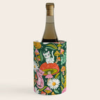Kittens & Shrooms - Rainbow on Kelly Green Wine Chiller Gallery Image 1
