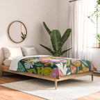 Kittens & Shrooms - Rainbow on Kelly Green Comforter Gallery Image 2