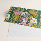 Kittens & Shrooms - Rainbow on Kelly Green Wrapping Paper Gallery Image 2