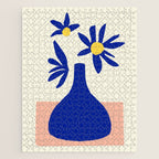 Blue Jar over pink table Jigsaw Puzzle Gallery Image 1
